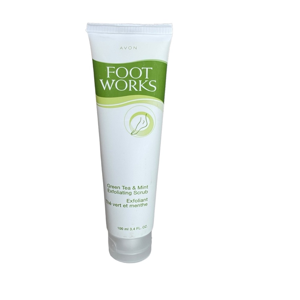 Vintage 90s AVON Foot Works Green Tea and Mint Exfoliating Scrub 3.4 fl. oz.